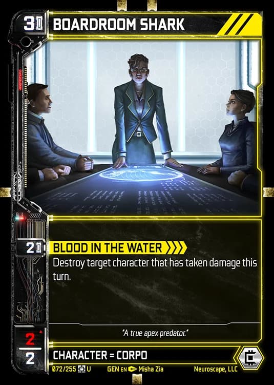BOARDROOM SHARK - Genesis - Kickstarter Edition - NeuroScape TCG card