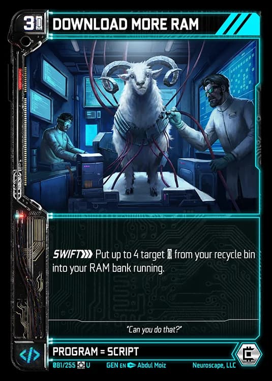 DOWNLOAD MORE RAM - Genesis - Kickstarter Edition - NeuroScape TCG card