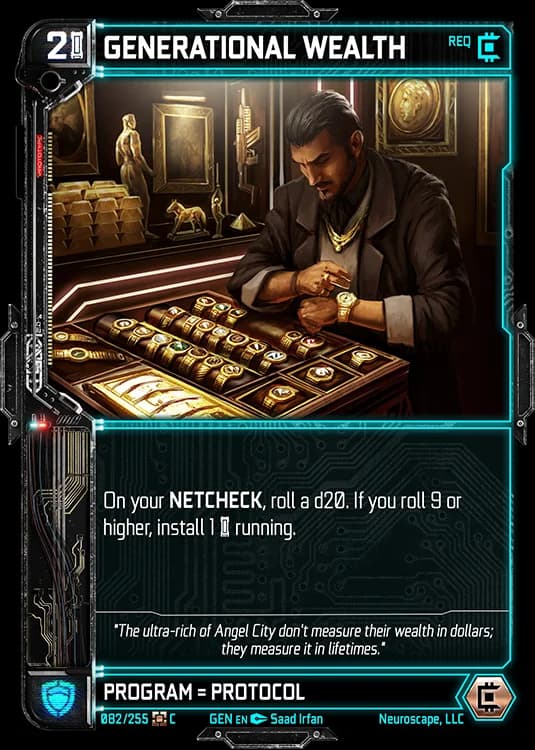 GENERATIONAL WEALTH - Genesis - Kickstarter Edition - NeuroScape TCG card
