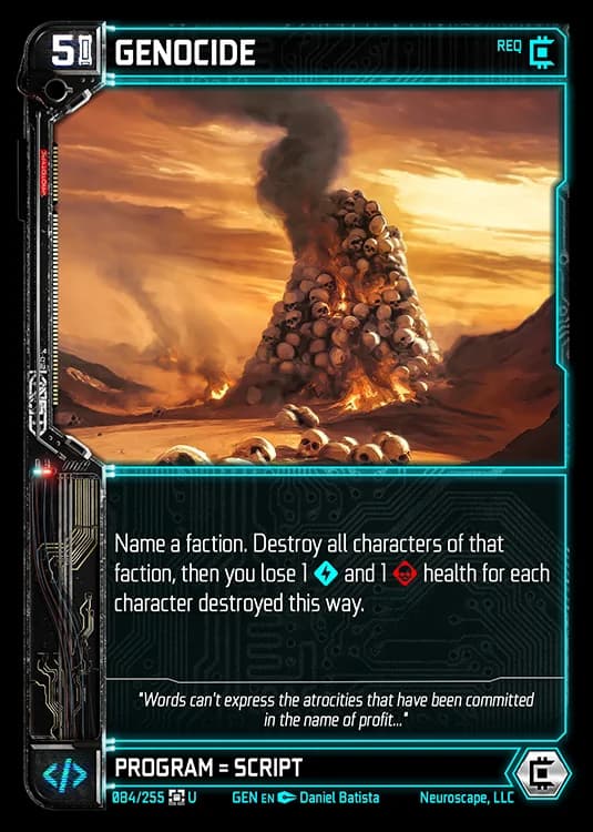 GENOCIDE - Genesis - Kickstarter Edition - NeuroScape TCG card