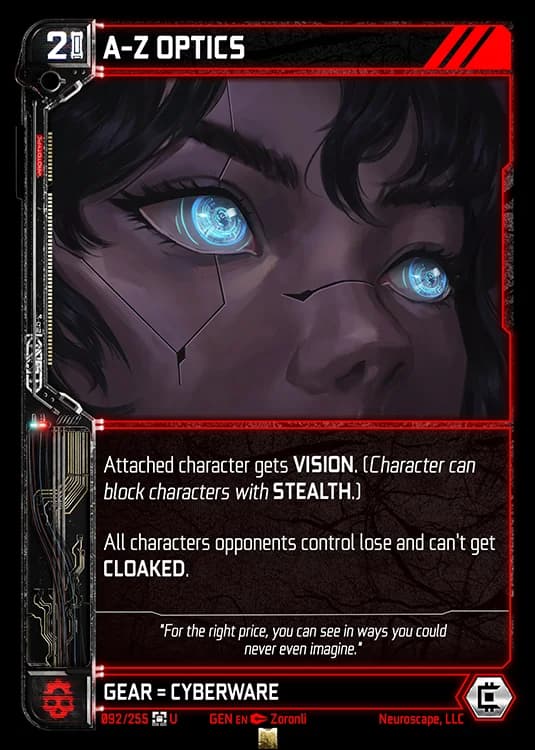 A-Z OPTICS - Genesis - Kickstarter Edition - NeuroScape TCG card