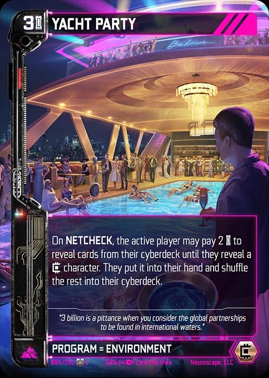 YACHT PARTY - Genesis - Kickstarter Edition - NeuroScape TCG card
