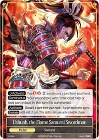 Ushuah, the Flame Samurai Swordman - Starter Deck: Wolves of the Raging Flames - Force of Will card