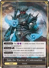 Zain, the Warrior of Condemnation - Starter Deck: Jet Black Phantom - Force of Will card