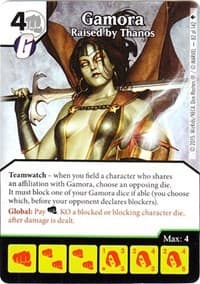 Gamora - Raised by Thanos - Age of Ultron - Dice Masters card