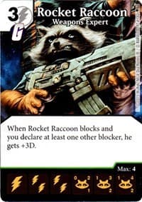 Rocket Raccoon - Weapons Expert - Age of Ultron - Dice Masters card