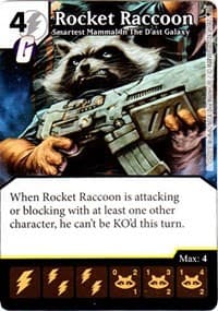 Rocket Raccoon - Smartest Mammal In The D'ast Galaxy - Age of Ultron - Dice Masters card