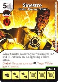 Sinestro - Order Through Fear - Justice League - Dice Masters card