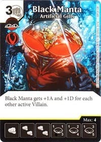 Black Manta - Artificial Gills - Justice League - Dice Masters card