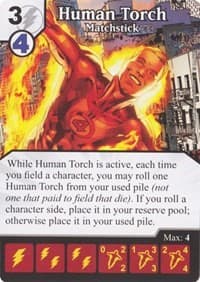 Human Torch - Matchstick - Avengers vs X-Men - Dice Masters card