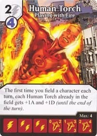 Human Torch - Playing with Fire - Avengers vs X-Men - Dice Masters card