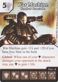 War Machine - Combat Comrade - Avengers vs X-Men - Dice Masters card