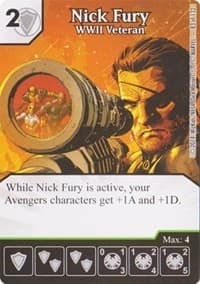 Nick Fury - WWII Veteran - Avengers vs X-Men - Dice Masters card