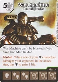 War Machine - Parnell Jacobs - Avengers vs X-Men - Dice Masters card