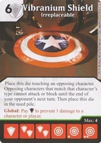 Vibranium Shield - Irreplaceable - Avengers vs X-Men - Dice Masters card