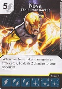 Nova - The Human Rocket - Avengers vs X-Men - Dice Masters card