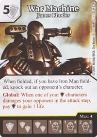 War Machine - James Rhodes - Avengers vs X-Men - Dice Masters card