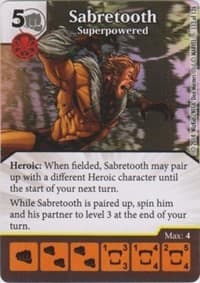 Sabretooth - Superpowered - The Uncanny X-Men - Dice Masters card