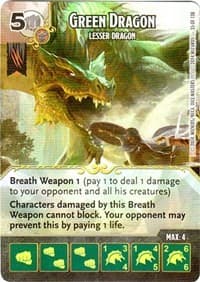 Green Dragon - Lesser Dragon - D&D: Battle for Faerun - Dice Masters card