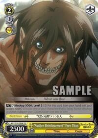 "Sudden Reinforcement" Eren Titan - Attack on Titan - Weiss Schwarz card