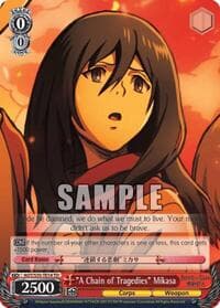 "A Chain of Tragedies" Mikasa - Attack on Titan - Weiss Schwarz card