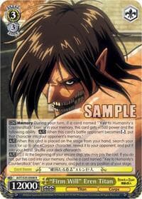 "Firm Will" Eren Titan - Attack on Titan - Weiss Schwarz card