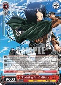"Resisting Fate" Mikasa (SP) - Attack on Titan - Weiss Schwarz card