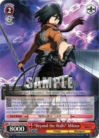 "Beyond the Walls" Mikasa (RRR) - Attack on Titan - Weiss Schwarz card