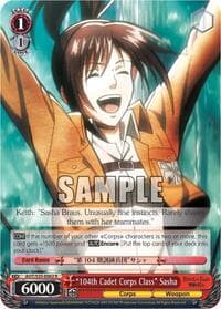 "104th Cadet Corps Class" Sasha - Attack on Titan - Weiss Schwarz card
