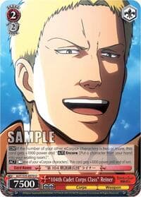 "104th Cadet Corps Class" Reiner - Attack on Titan - Weiss Schwarz card