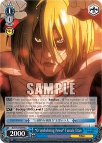 "Overwhelming Power" Female Titan - Attack on Titan - Weiss Schwarz card