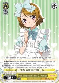 "It's Piping Hot Rice~" Hanayo - Love Live! DX - Weiss Schwarz card
