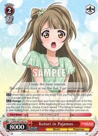 Kotori in Pajamas - Love Live! DX - Weiss Schwarz card