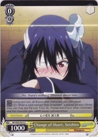 Change of Heart, Seishiro - NISEKOI -False Love- - Weiss Schwarz card
