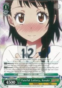 Fateful Lottery, Kosaki - NISEKOI -False Love- - Weiss Schwarz card