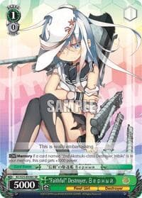 "Faithful" Destroyer, B e p h bl n (SR) - KanColle - Weiss Schwarz card