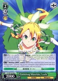 Gathering Materials, Leafa - Sword Art Online II - Weiss Schwarz card