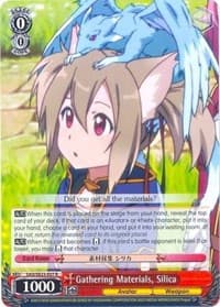 Gathering Materials, Silica - Sword Art Online II - Weiss Schwarz card