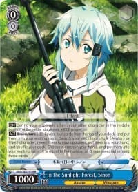 In the Sunlight Forest, Sinon - Sword Art Online II - Weiss Schwarz card