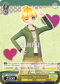 Kagamine Len "Polar Bear in Love" - Hatsune Miku: Project DIVA F 2nd - Weiss Schwarz card