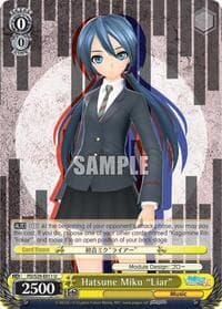 Hatsune Miku "Liar" - Hatsune Miku: Project DIVA F 2nd - Weiss Schwarz card
