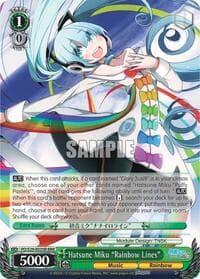 Hatsune Miku "Rainbow Lines" (RRR) - Hatsune Miku: Project DIVA F 2nd - Weiss Schwarz card
