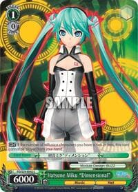 Hatsune Miku "Dimensional" - Hatsune Miku: Project DIVA F 2nd - Weiss Schwarz card