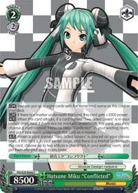 Hatsune Miku "Conflicted" - Hatsune Miku: Project DIVA F 2nd - Weiss Schwarz card