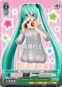 Hatsune Miku "Out and About" - Hatsune Miku: Project DIVA F 2nd - Weiss Schwarz card