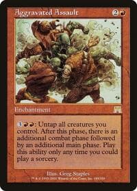 Aggravated Assault - Onslaught - Magic: The Gathering card