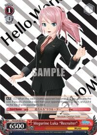Megurine Luka "Recruiter" - Hatsune Miku: Project DIVA F 2nd - Weiss Schwarz card
