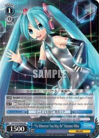 "To Wherever You May Be" Hatsune Miku - Hatsune Miku: Project DIVA F 2nd - Weiss Schwarz card