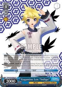 Kagamine Len "Indigo" (A) - Hatsune Miku: Project DIVA F 2nd - Weiss Schwarz card