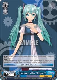 Hatsune Miku "Regret" - Hatsune Miku: Project DIVA F 2nd - Weiss Schwarz card